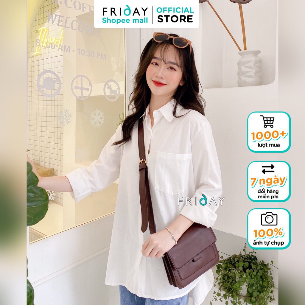 Áo sơ mi quốc dân form rộng dài tay chất liệu thô mềm Friday - Hàng mới về