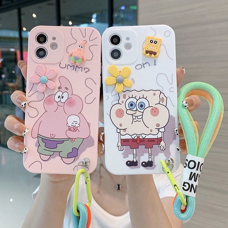 Ốp Điện Thoại Dẻo Họa Tiết Hoạt Hình Spongebob Có Dây Đeo Cho Vivo Z1 Z1i Z1 Pro Z3 Z3X Z5 Z5i Z5X U3 U1 U10 U3X Y3S