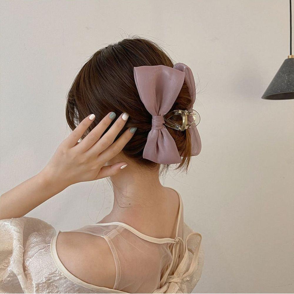 TWINKLE Kẹp Tóc Càng Cua Hình Nơ Lớn Phong Cách Hàn Quốc