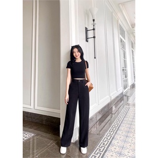 Áo Thun Nữ Basic Top Tay Ngắn Cổ Tròn