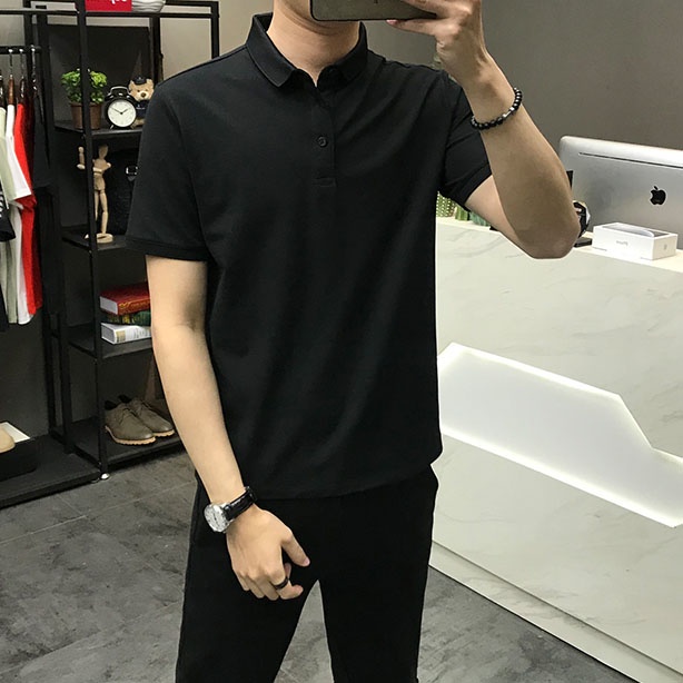 Fashion Áo Polo Nam Trơn Văn Phòng Trẻ Trung In Họa TIết Chữ  Zenkocs3 MEN TOP 241 V4