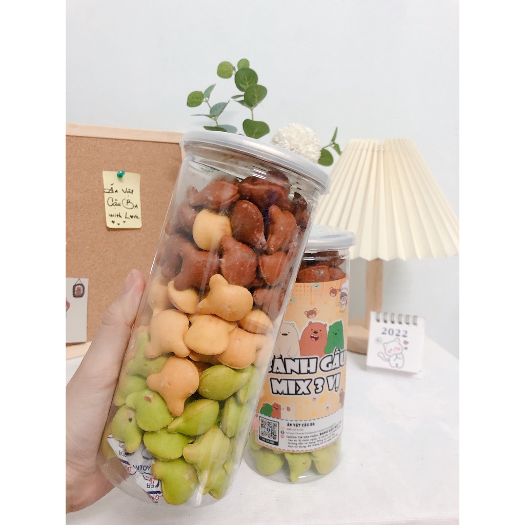 Bánh gấu nhân kem sữa mix 3 vị | hộp 420g | Đồ ăn vặt Sài Gòn vừa ngon vừa rẻ