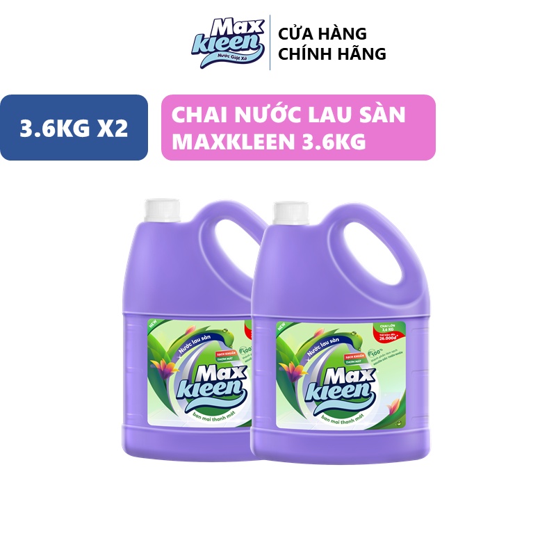 Combo 2 Chai Nước Lau Sàn MaxKleen Ban mai thanh mát 3.6kg/chai