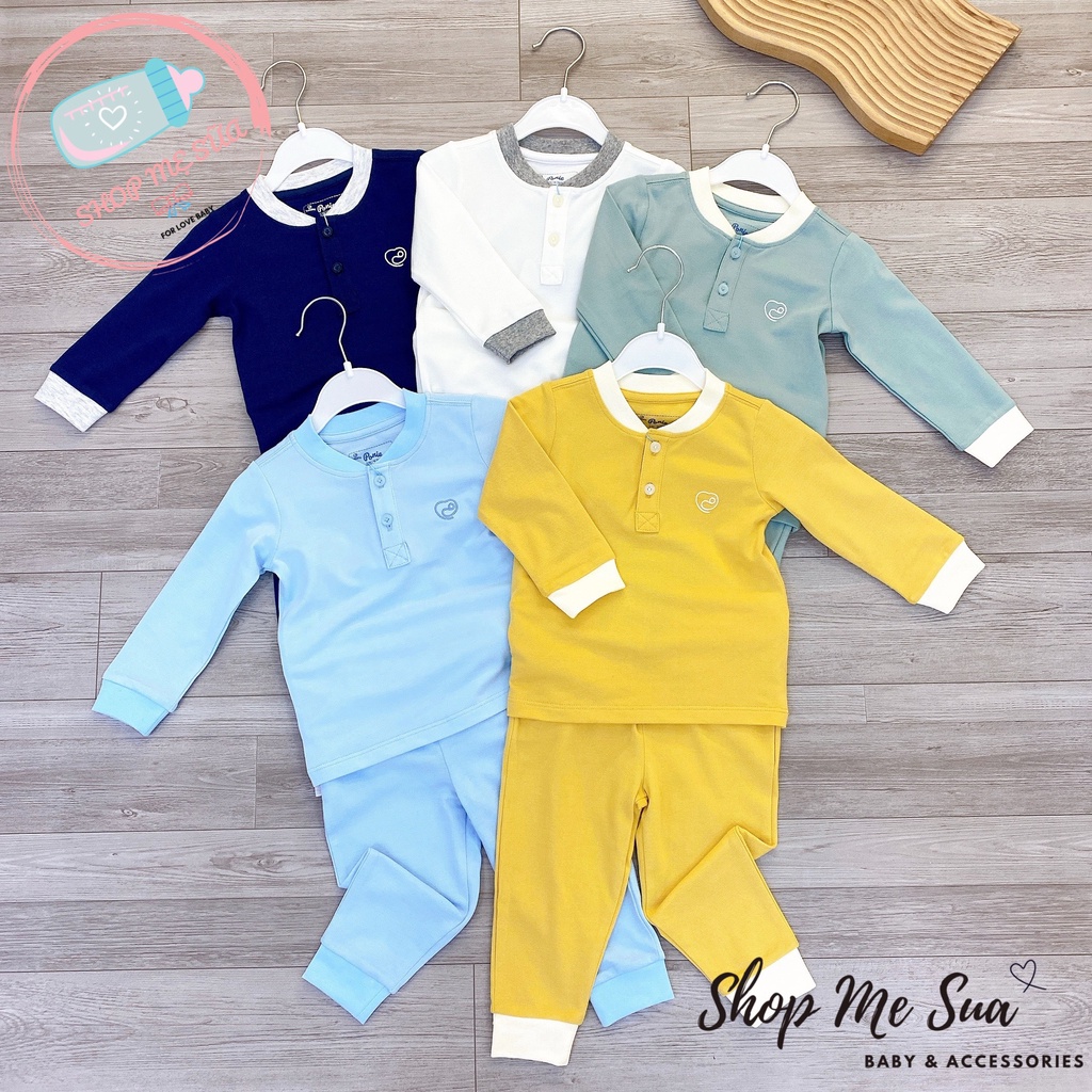 BUBABY bộ dài tay cổ trụ ponie chất liệu da cá cho bé