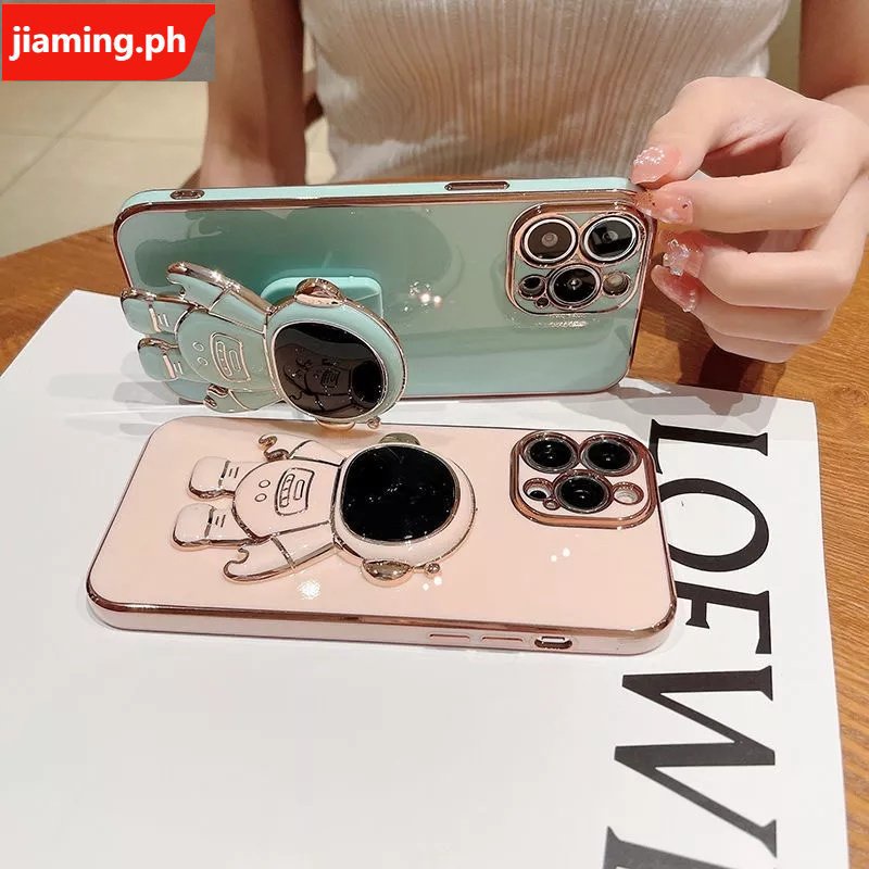 Ốp Điện Thoại Mềm Mạ Điện Hình Phi Hành Gia 3D Có Giá Đỡ Cho iPhone 11 Pro MAX 8 Plus 7 Plus 6 6S Plus SE 2020