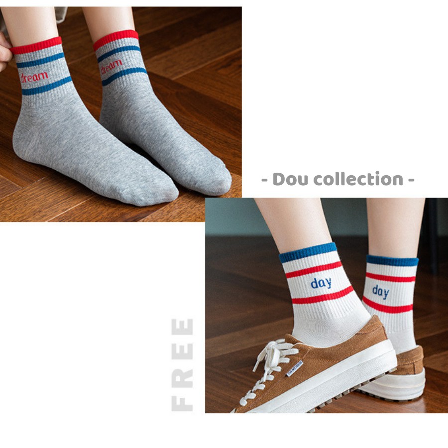 [Nowship2h] Vớ Tất Nam Nữ Cổ Cao Cotton Họa Tiết &quot;Day Dream&quot; Phong Cách Nhật Bản Dễ Thương - Mã TV012