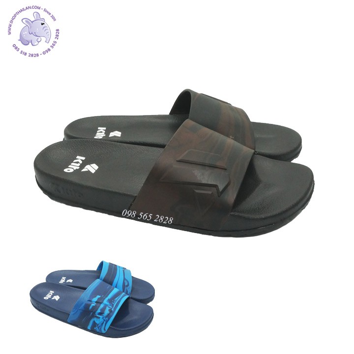 Dép quai ngang Kito Thái Lan- AH80,size 36-43, đế nhựa mềm chống trượt, quai cao su mềm hoa văn hiện đại phù hợp nam-nữ