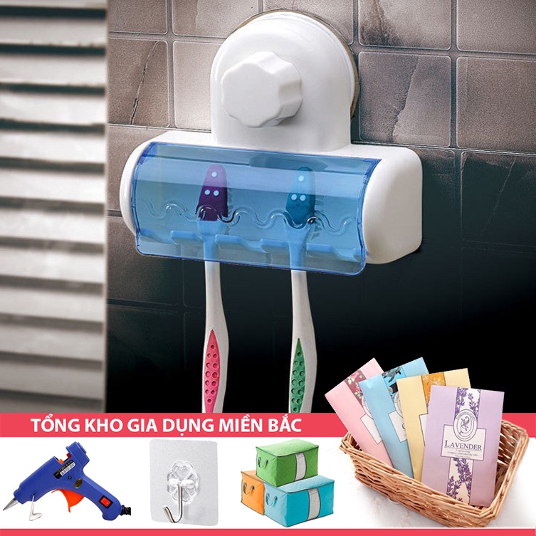 Giá Treo Đựng 5 Bàn Chải Đánh Răng - Kệ Để Bàn Chải Treo Tường Cho Cả Gia Đình USA Store (Xanh)