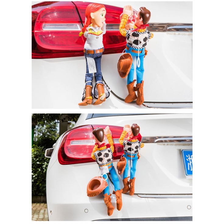 Toy Story Sherif Woody Buzz Lightyear Car Dolls Plush Toys Outside Hang Toy Cute Auto Accessories Car Decoration