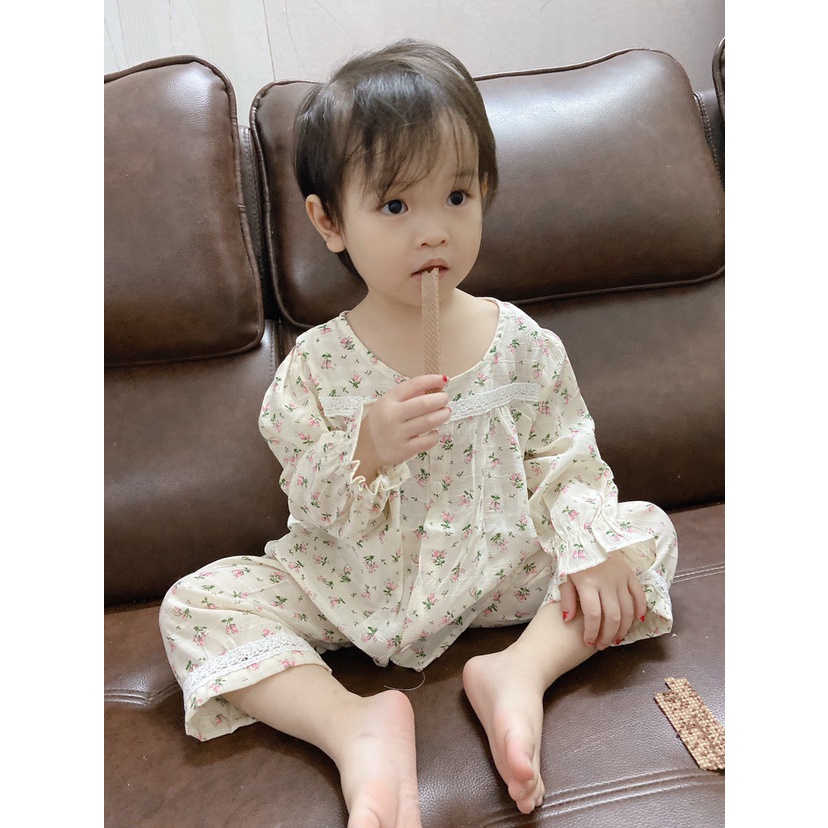 Bộ dài tay cho bé DewKids thu đông chất liệu đũi linen mềm mịn cao cấp