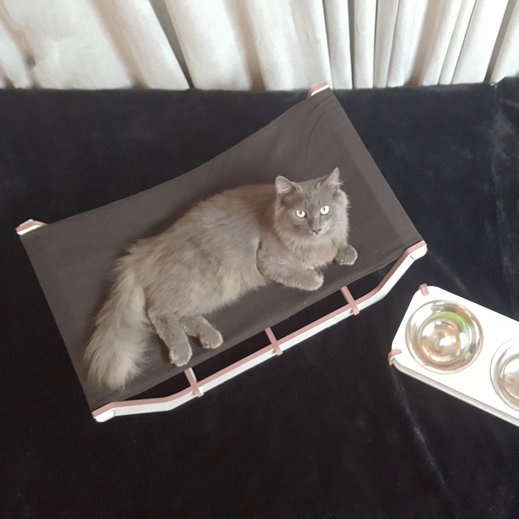 😸 |Hình thật+video Mèo| Giường võng Xe kéo lắp ghép cho mèo bằng gỗ và vải da lộn. Bao 1 đổi 1, Bảo hành.
