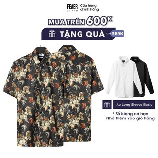Áo sơ mi nam họa tiết FEAER vải Lụa thoáng mát, không nhăn form suông Flawn |new arrival 2021|