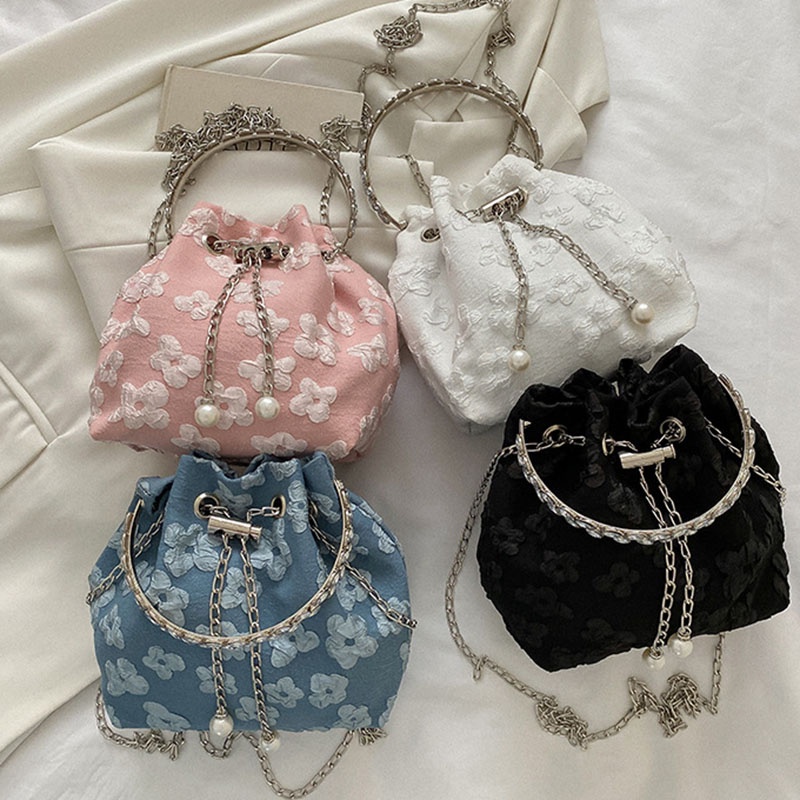 Túi vải đeo chéo dây rút IELGY thời trang đơn giản cho nữ