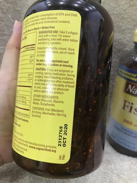 [Hàng Mỹ-Mẫu mới] Viên Dầu cá Fish Oil Nature Made 200 viên.