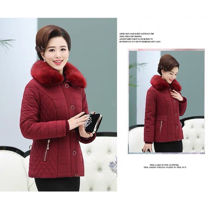 [Có sẵn] Áo Phao trung niên cho mẹ Dáng Ngắn ( Lông tháo rời ) L1 | BigBuy360 - bigbuy360.vn