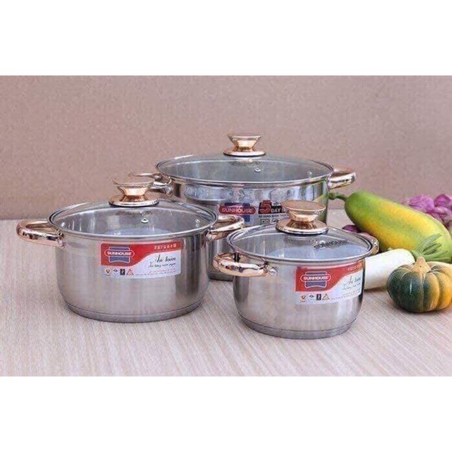 Bộ nồi inox 5 đáy sunhouse