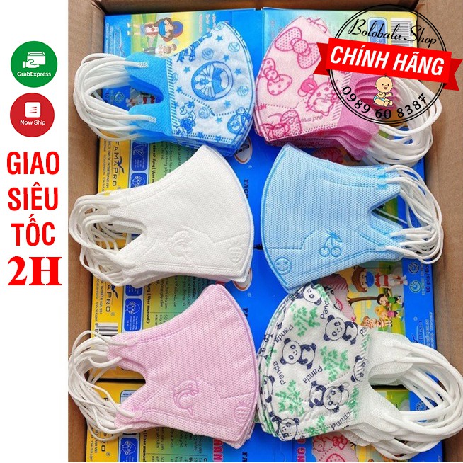 Hộp 10 khẩu trang trẻ em 4D, 5D thương hiệu FAMAPRO chất lượng cao