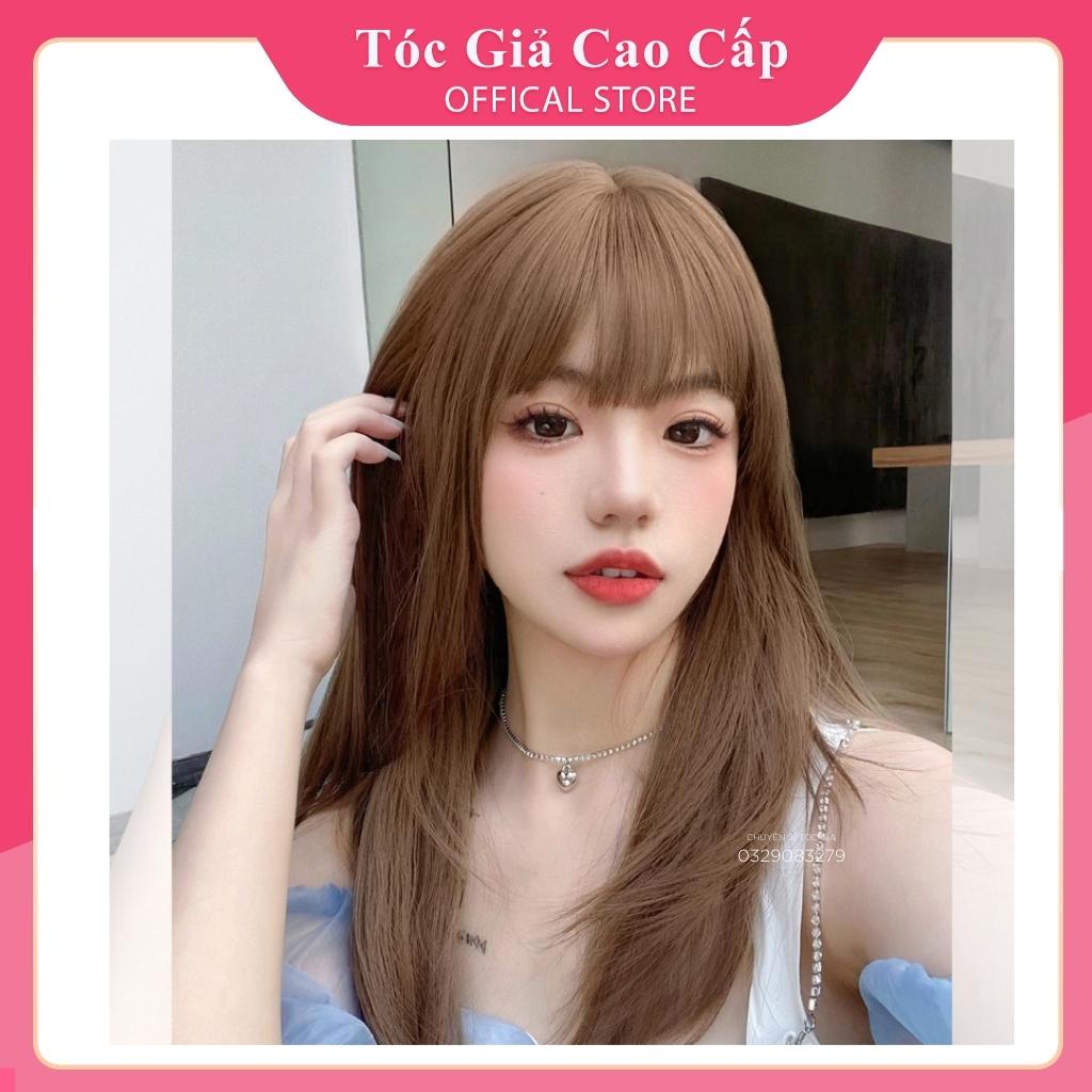 Tóc giả nguyên đầu nữ layer 8258, tặng kèm lưới trùm