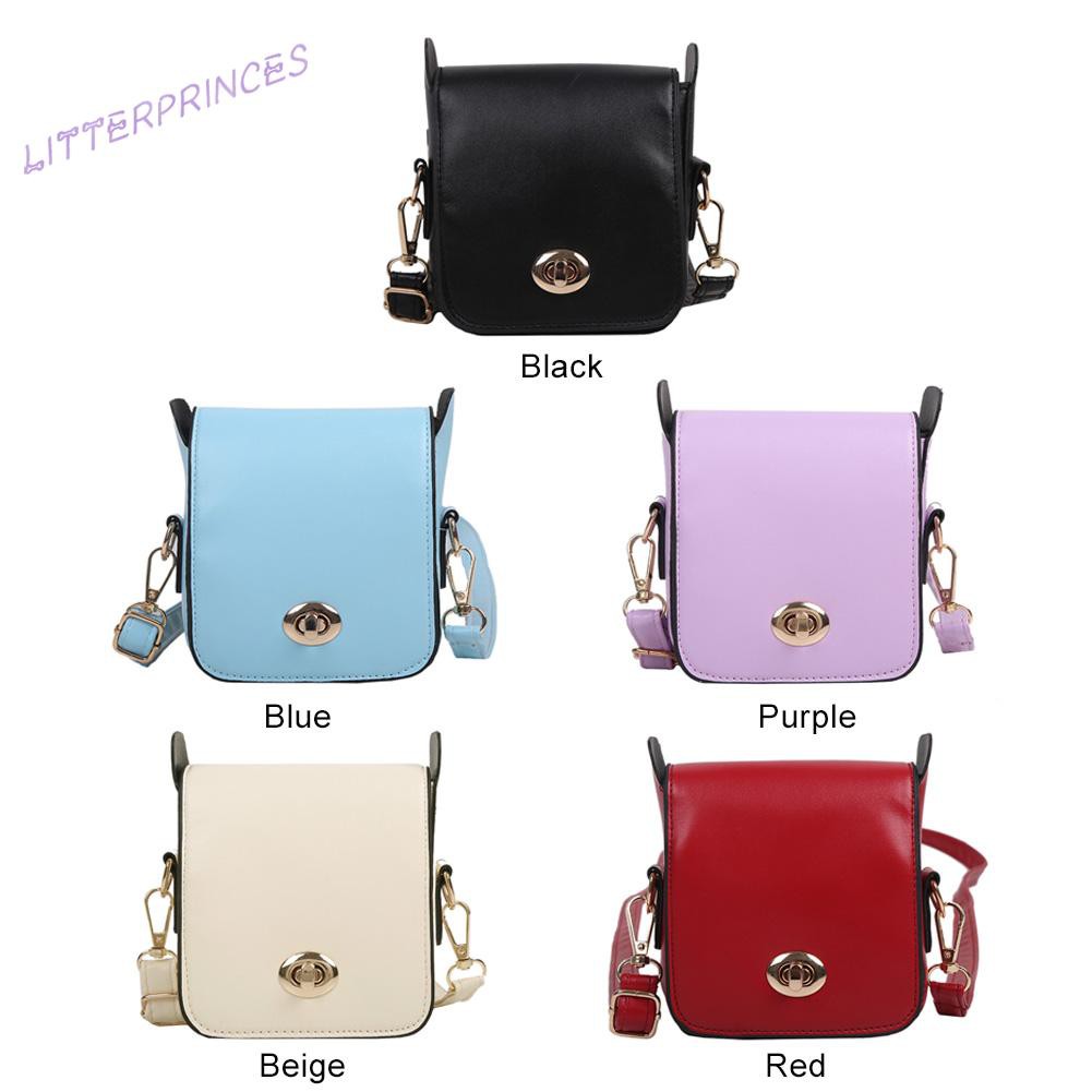 Litterprinces Retro Women Pure Color Shoulder Crossbody Bag Ladies PU Leather Small Purse