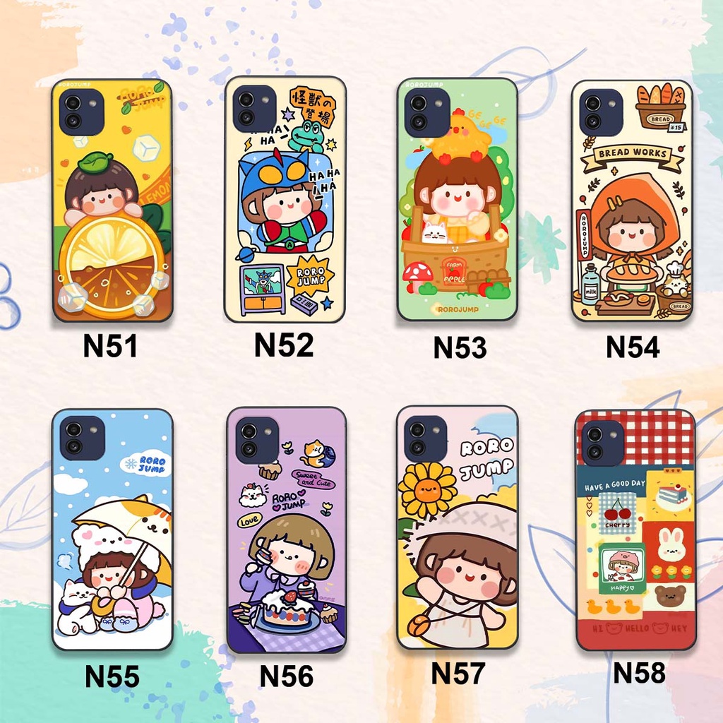 Ốp Samsung A03 HÀNG LOẠI 1 . Vỏ lưng SS in hình RoRo Jump cute