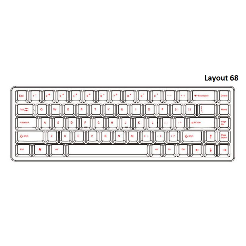 Set Keycap PBT xuyên led nút bàn phím cơ phù hợp layout 61-68-75-84-87