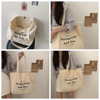Túi Tote Túi Vải Young Wild And Free Fiu.bagstore