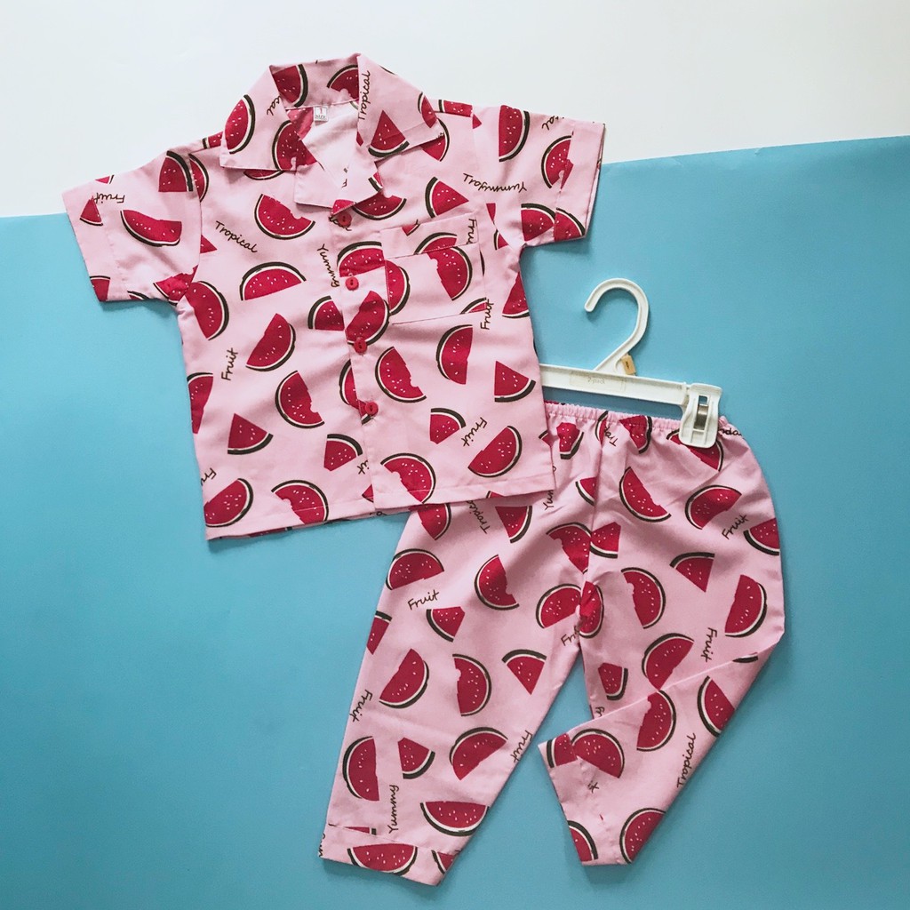 Pijama tay ngắn cho bé vải kate thái size 10-45kg nhiều mẫu