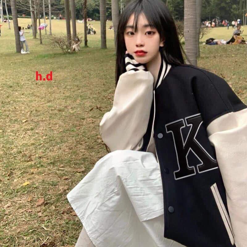[Mã FAMARAL1 giảm 10K đơn 50K] Áo bomber K phối tay HD58