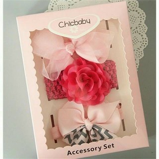 Sét 3 băng đô Chicbaby kèm hộp cho bé