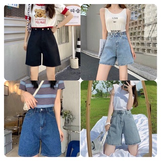 Quần ngố sooc bò jean nữ cạp cao hàng Quảng Châu phong cách Hàn Quốc sành điệu style năm 2021