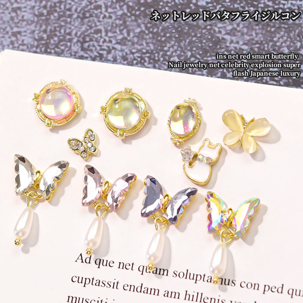 [Hàng mới về] Set 10 phụ kiện trang trí móng tay kiểu dáng 3d tùy chọn thời trang