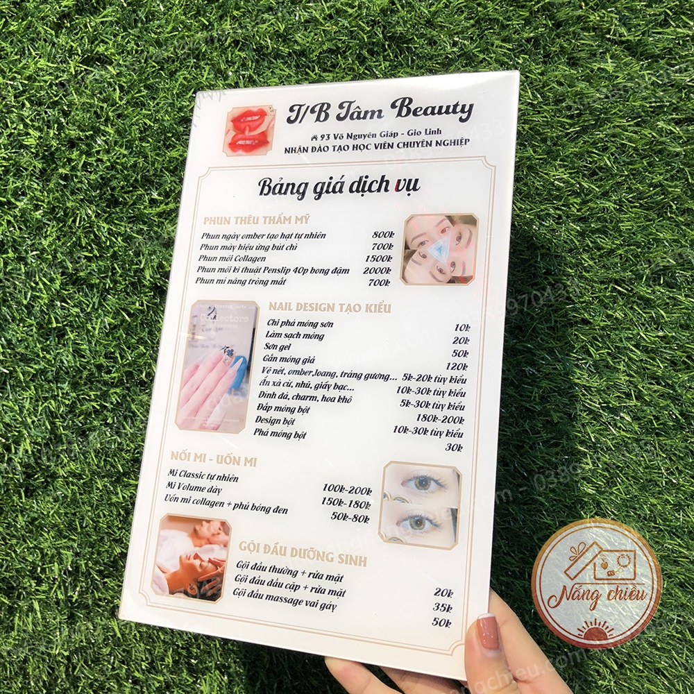 Menu / Bảng giá dịch vụ nhà hàng, tiệm nail Thegioipuzzle - Thiết kế thông tin theo yêu cầu
