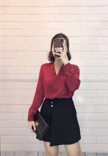 SƠ MI CỔ CHÉO LỤA TUyẾT