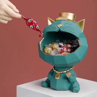 (Có sẵn )Chú mèo để bàn đựng bánh , mứt , kẹo , đồ dùng