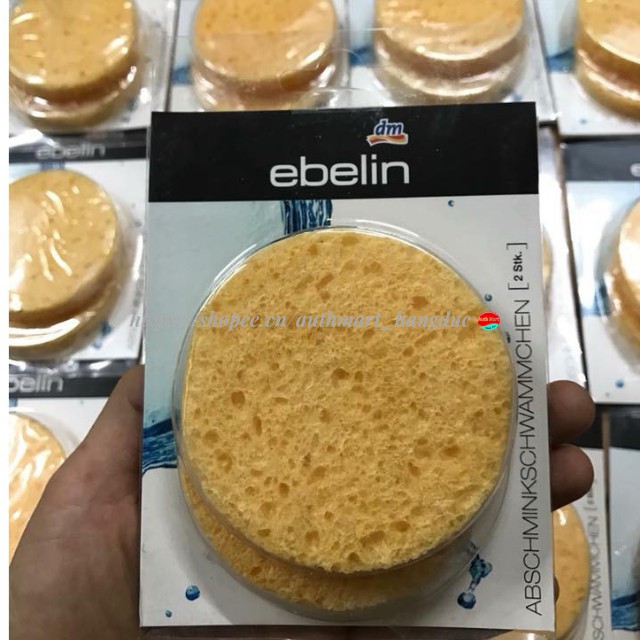 Bọt biển rửa mặt Ebelin gồm 2 miếng Kháng khuẩn