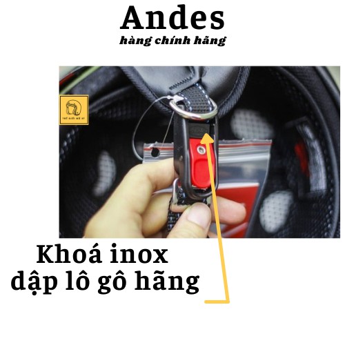 Mũ bảo hiểm nửa đầu Andes 139 kính âm nhiều màu, lót mũ tháo rời vệ sinh, bảo hành 12 tháng,thế giới mũ 87