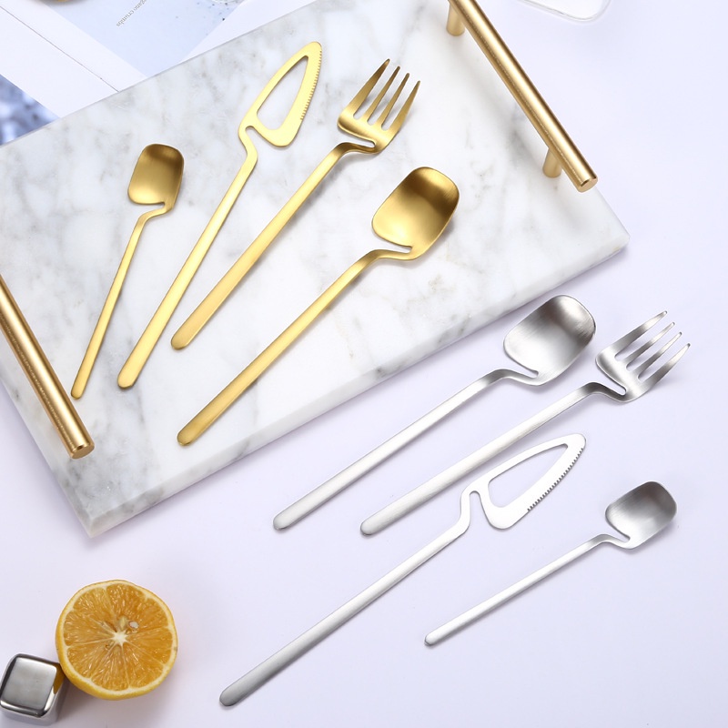 Bộ Muỗng Nĩa Bằng Thép Không Gỉ 304 Thiết Kế Độc Đáo Tiện Dụng