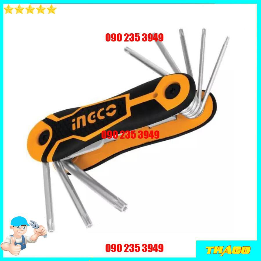 Bộ 8 chìa lục giác tròn bi bông dạng xếp Total Ingco 1234