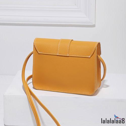 L8l-phụ nữ đeo vai bằng da PU màu trơn thời trang dành cho nữ