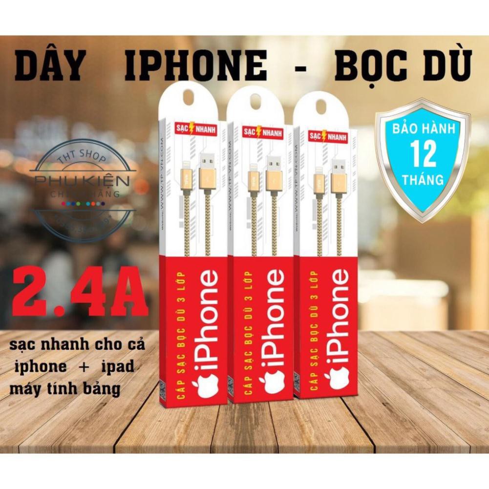 Cáp dù hỗ trợ sạc nhanh 1m TP-VN bảo hành 1 đổi 1 12 tháng.