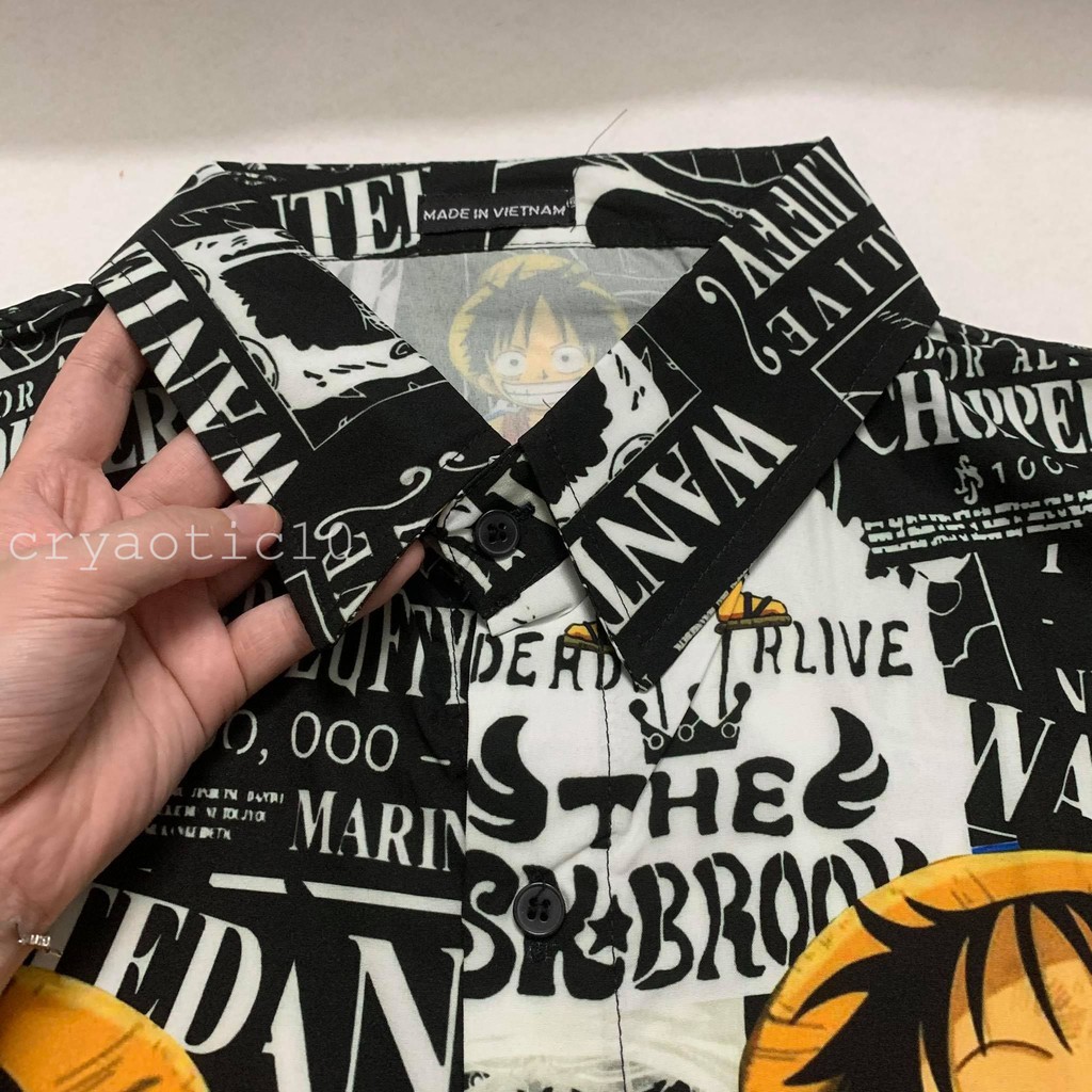 Áo sơ mi lụa One Piece Luffy Đảo Hải Tặc unisex cryaotic10