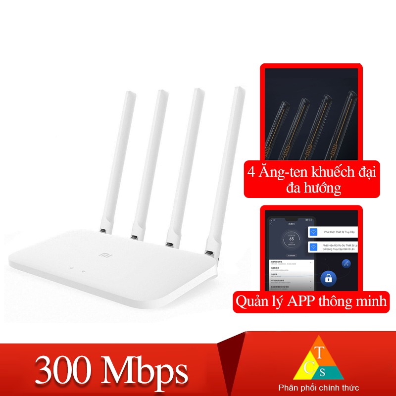  Bộ phát wifi router 4c Xiaomi Modem WiFi Xiaomi 4C 4 Râu Router R4CM