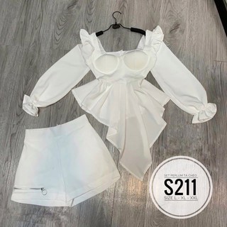 Bigsize Set peplum tà chéo S211