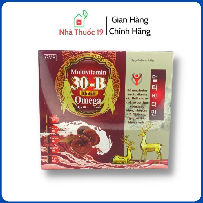 (HỘP 100v) MULTI VITAMIN 30B LINHZI OMEGA  Bổ Sung Lysine Và Vitamin Thiết Yếu, Hỗ Trợ Tăng Cường Sức Khỏe Và Đề Kháng