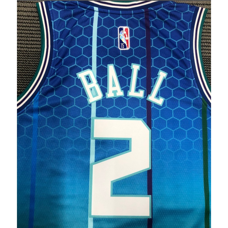 Áo thun thể thao 2022 NBA Jersey Charlotte Hornets 2 # BALL thời trang cổ điển năng động