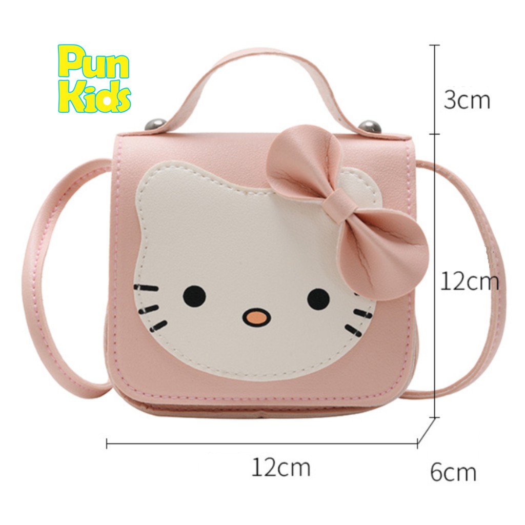 Túi Đeo Chéo Mèo Kitty Da Xinh Xắn Cho Bạn Nữ Hoặc Bé Gái Gồm 5 Màu Lựa Chọn