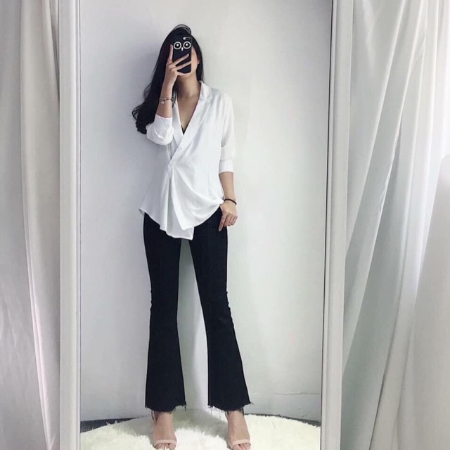 Quần jeans loa ống vảy