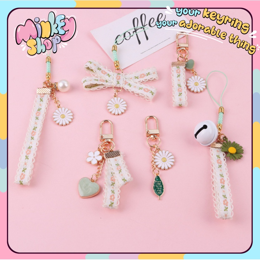 Móc Khóa Cao Cấp Hình Hoa Cute phụ kiện Túi Xách dễ thương -Minkey