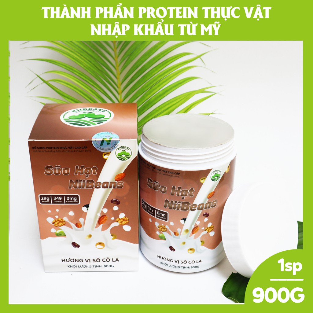 Sữa hạt NiiBeans Dinh Dưỡng Óc Chó Hương vị Socola 900G