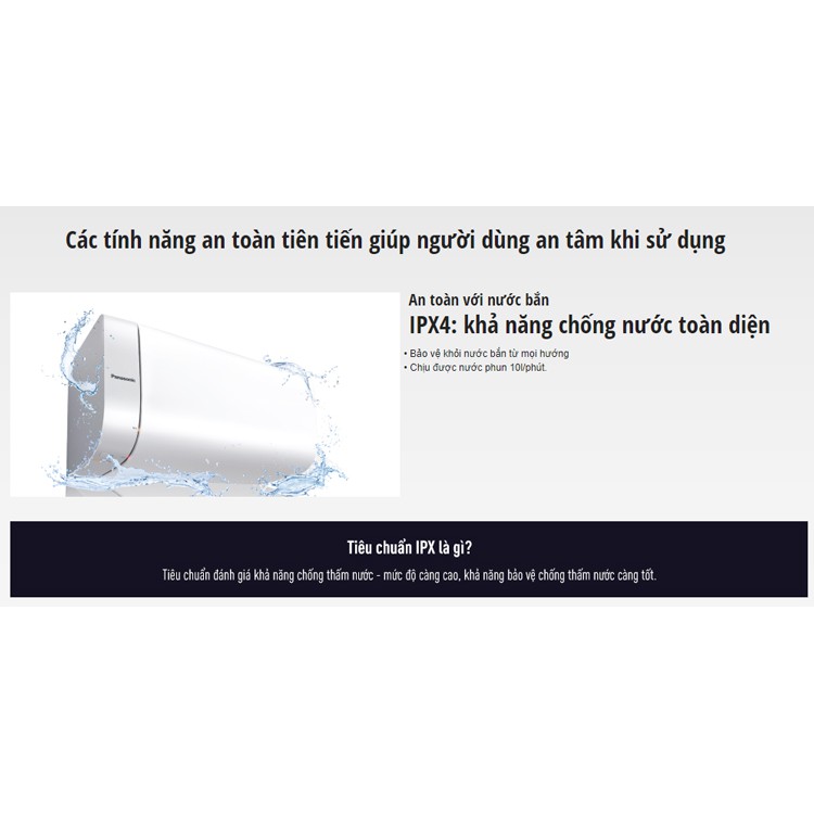 (Tặng mã 50k+ đôi dây cấp 150k) Bình nước nóng không cần bảo trì Panasonic 30L model DH-30HAM(VW), nhập Malaysia